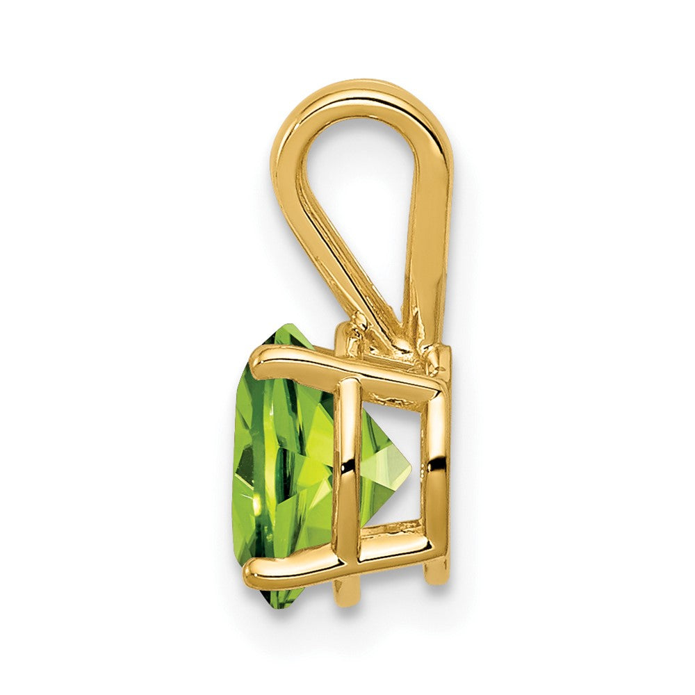 14k 7mm Round Peridot Pendant