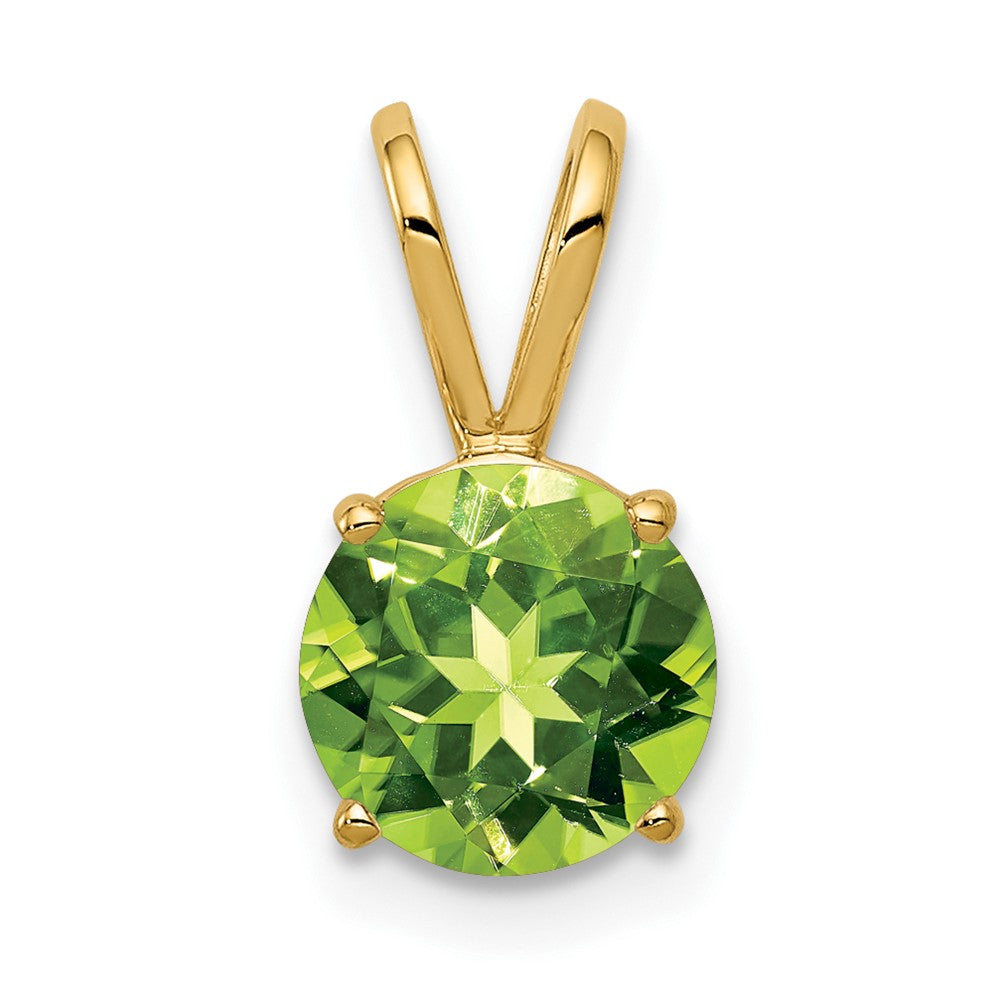 14k 7mm Round Peridot Pendant