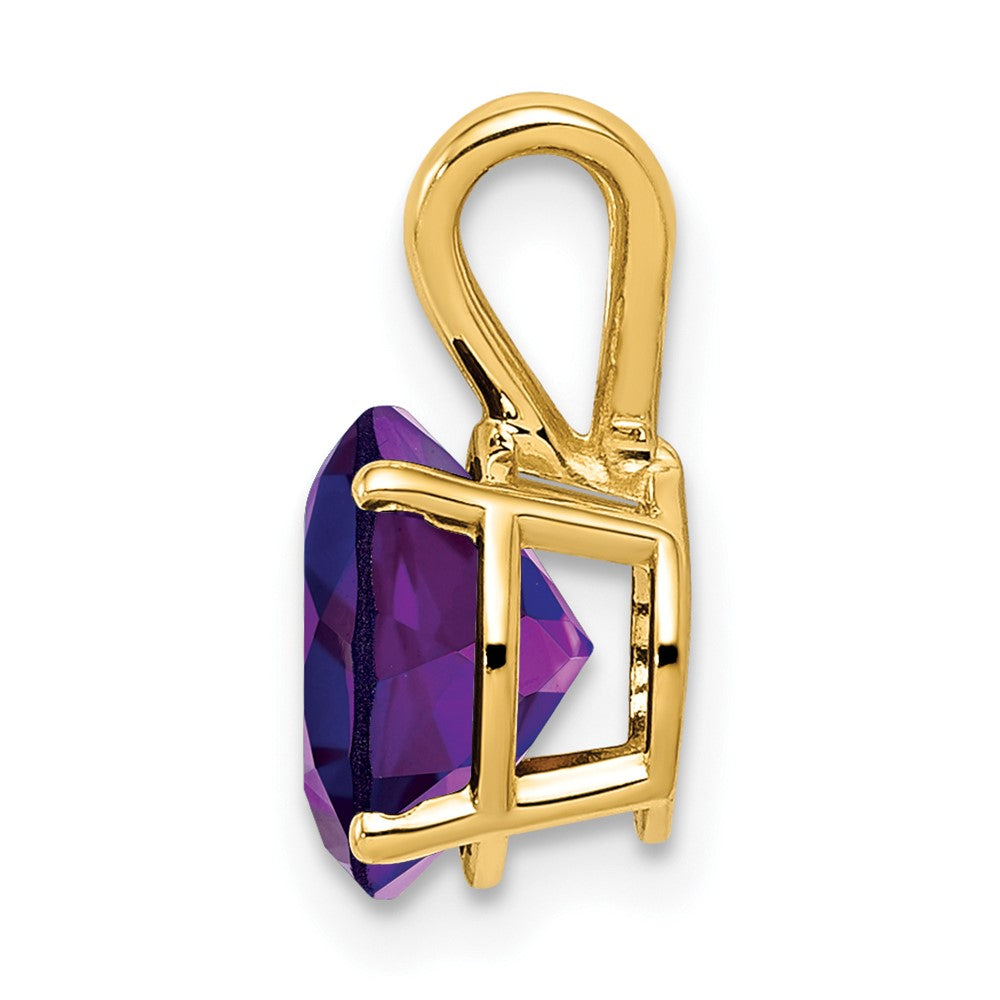 14k 8mm Round Amethyst Pendant