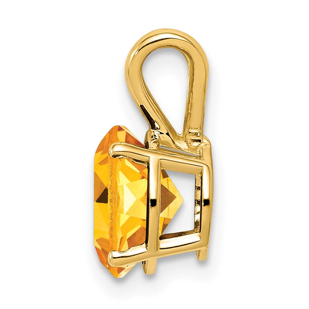 14k 8mm Round Citrine Pendant
