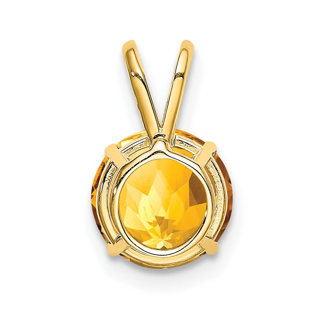 14k 8mm Round Citrine Pendant