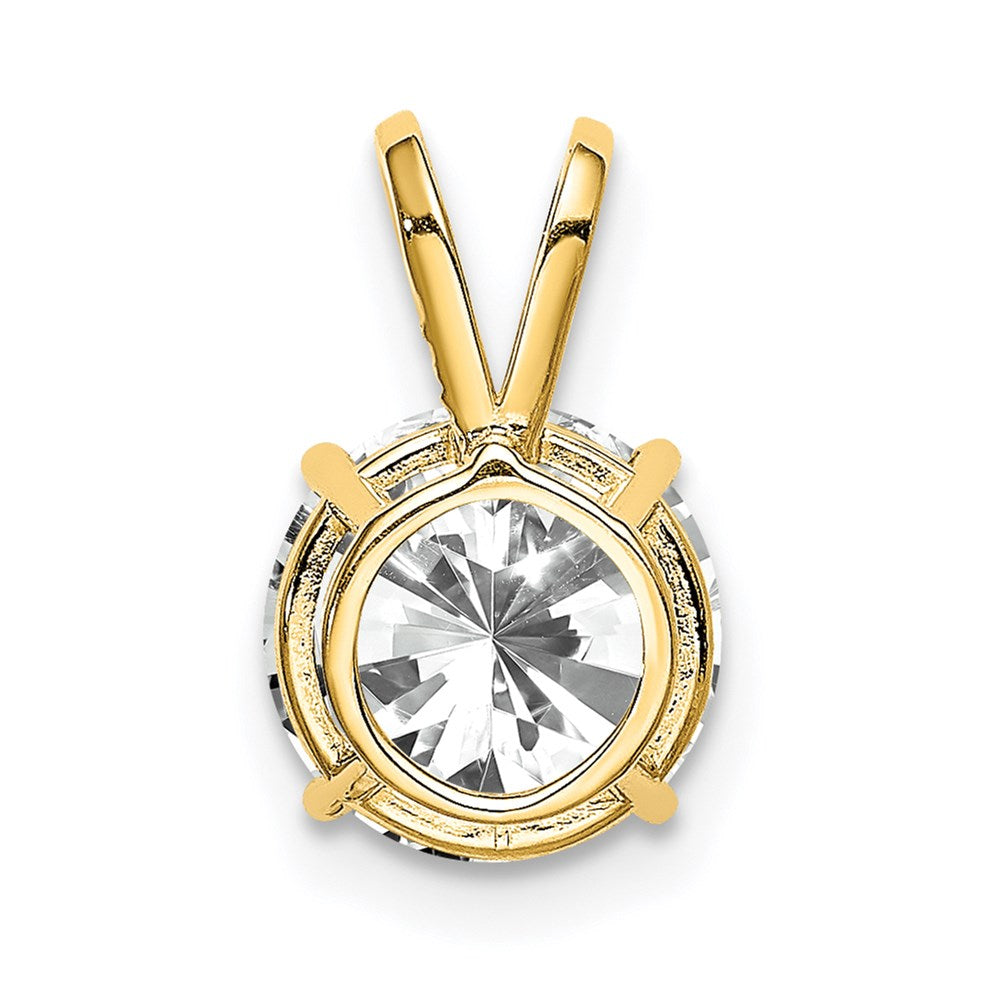 14k 8mm Round Cubic Zirconia Pendant