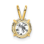 14k 8mm Round Cubic Zirconia Pendant