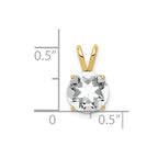 14k 8mm Round Cubic Zirconia Pendant