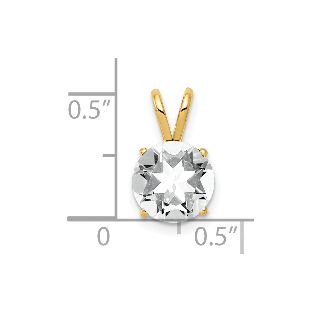 14k 8mm Round Cubic Zirconia Pendant