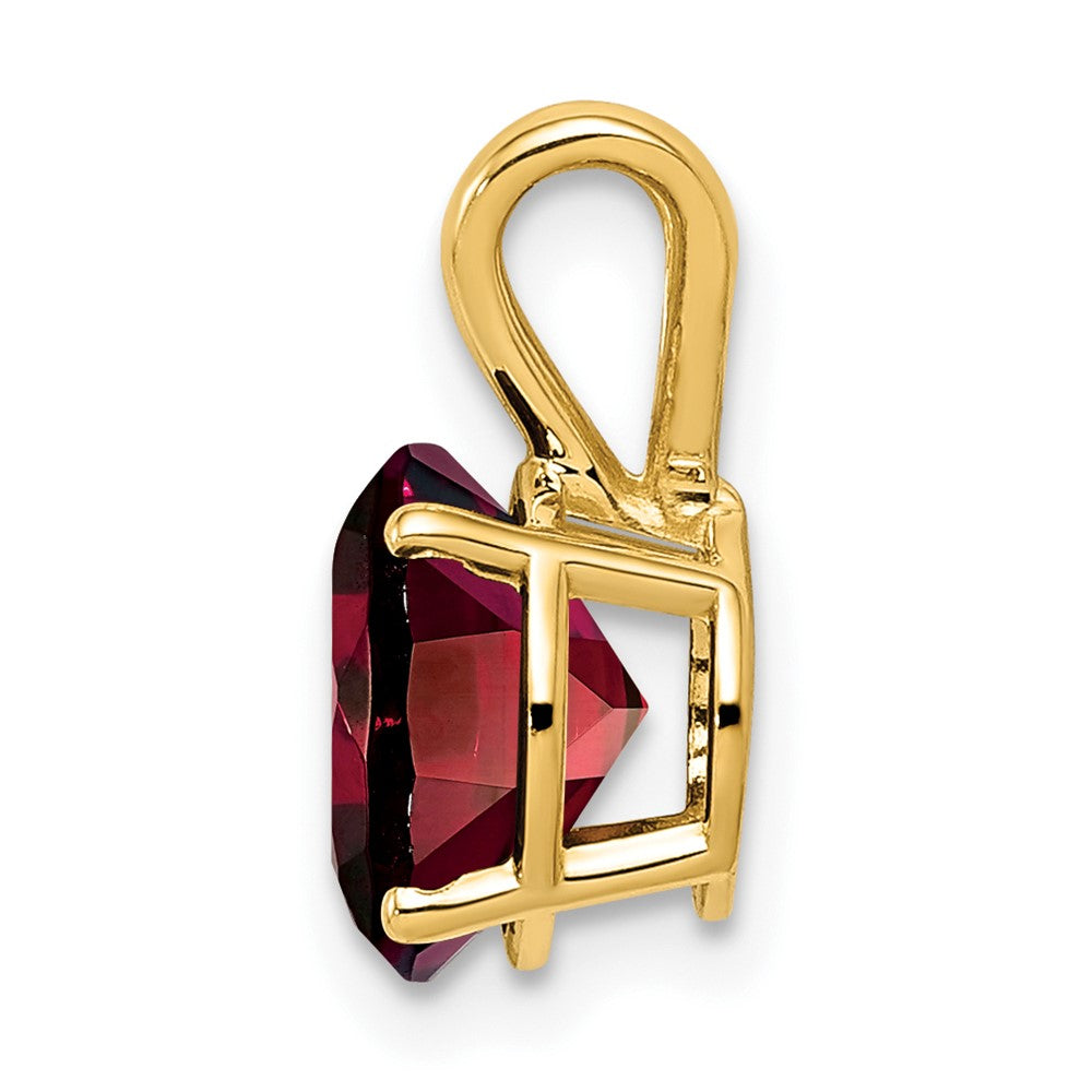 14k 8mm Round Garnet Pendant