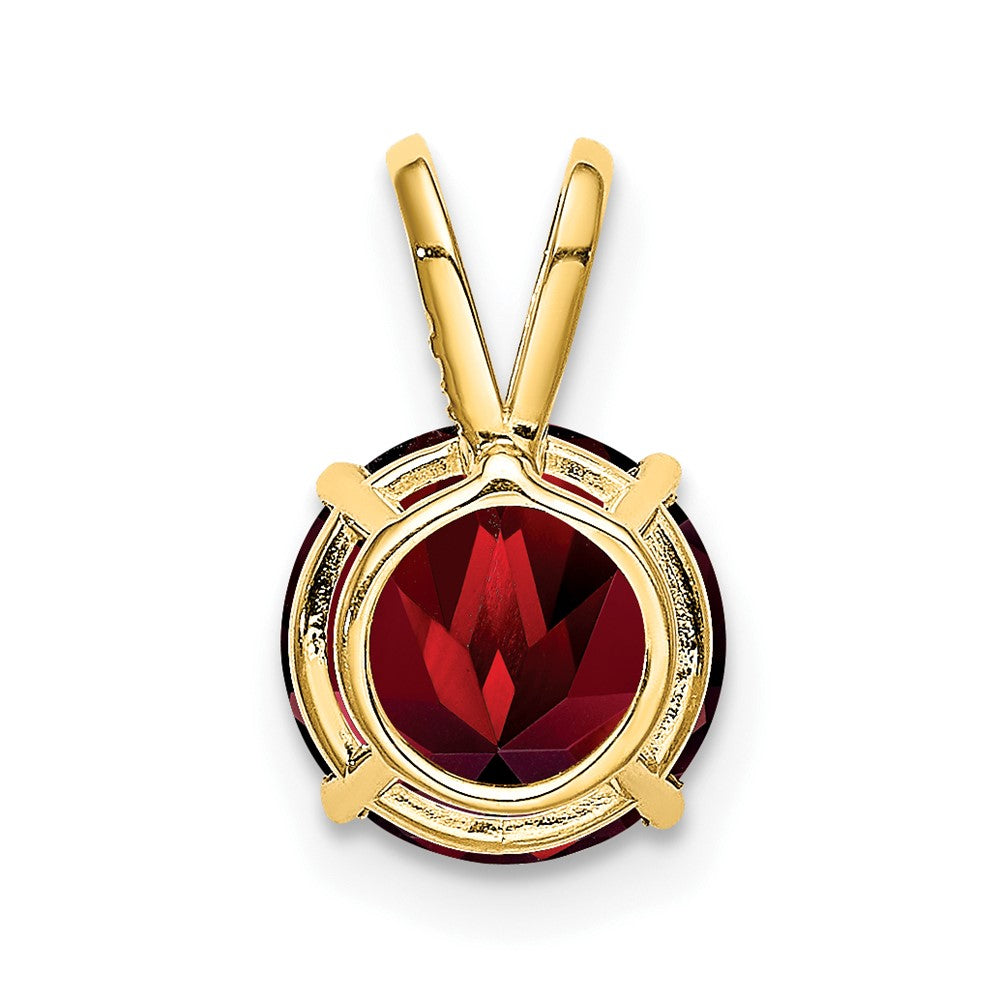 14k 8mm Round Garnet Pendant