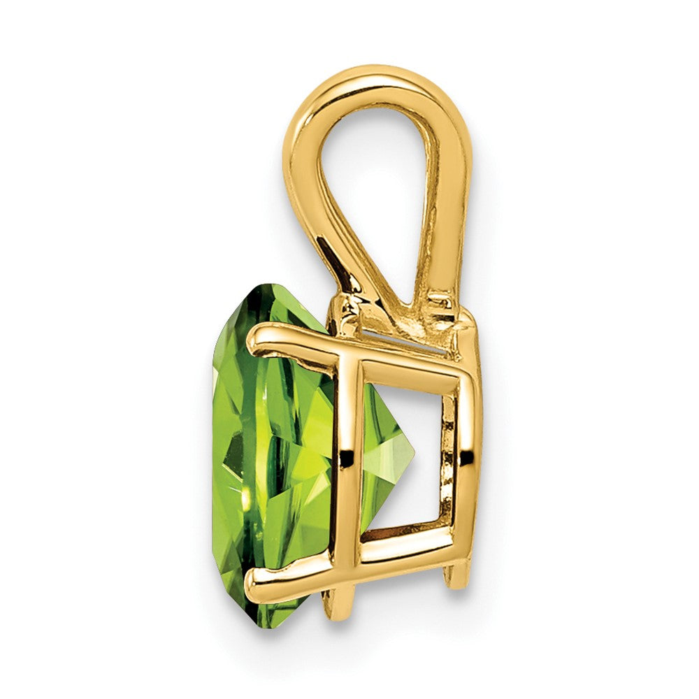 14k 8mm Round Peridot Pendant