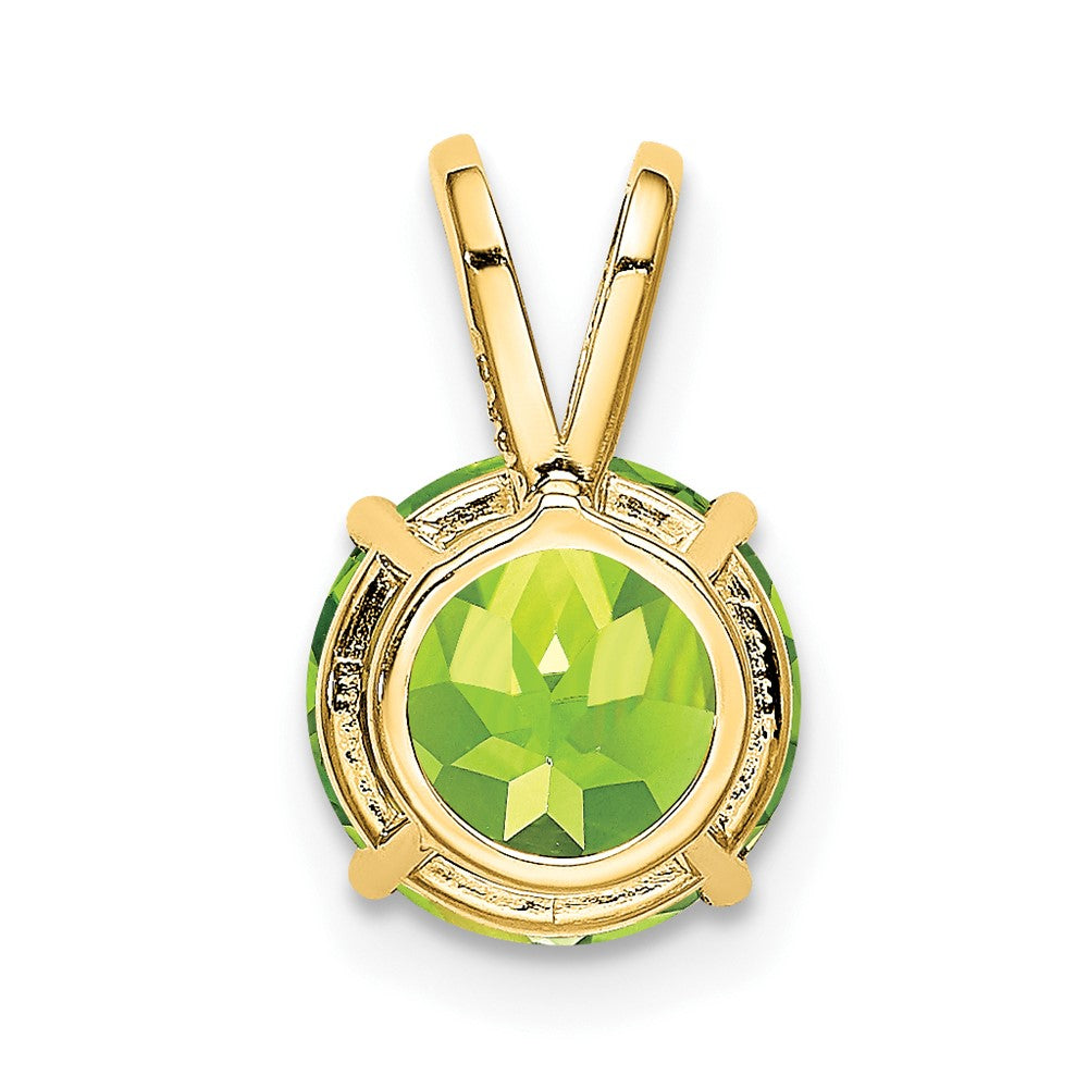 14k 8mm Round Peridot Pendant