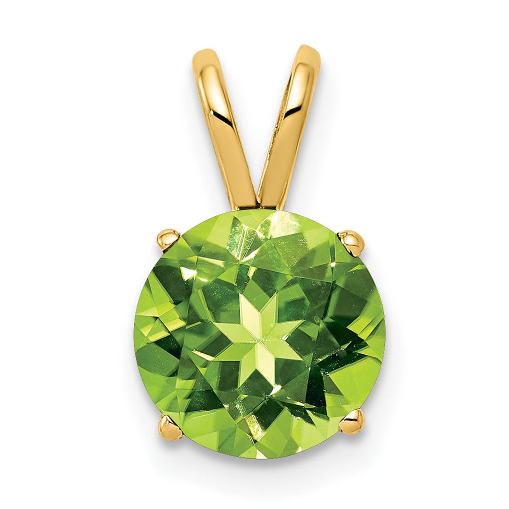 14k 8mm Round Peridot Pendant