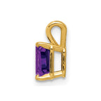 14k 6x4mm Emerald-cut Amethyst Pendant