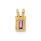 14k 6x4mm Emerald-cut Amethyst Pendant