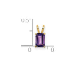 14k 6x4mm Emerald-cut Amethyst Pendant