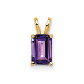 14k 6x4mm Emerald-cut Amethyst Pendant