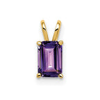 14k 6x4mm Emerald-cut Amethyst Pendant