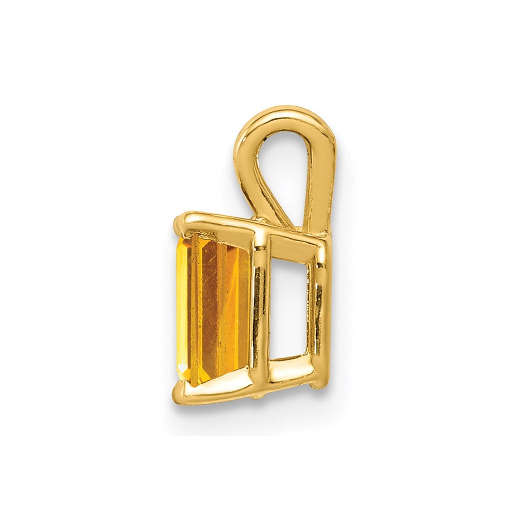 14k 6x4mm Emerald-cut Citrine Pendant