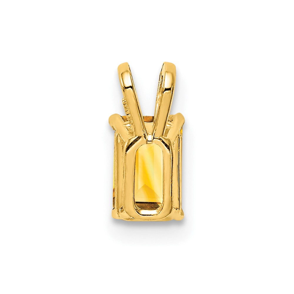 14k 6x4mm Emerald-cut Citrine Pendant