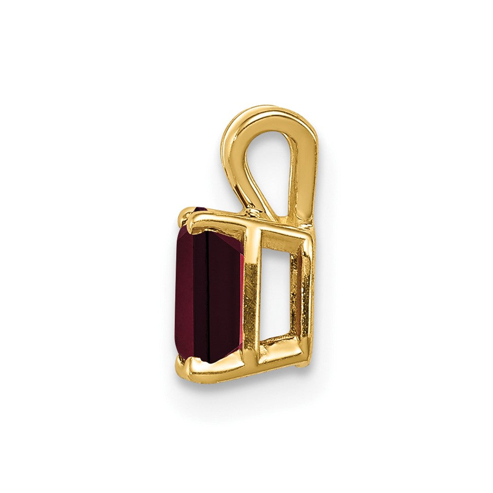 14k 6x4mm Emerald-cut Garnet Pendant