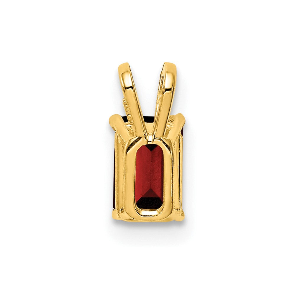 14k 6x4mm Emerald-cut Garnet Pendant