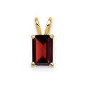 14k 6x4mm Emerald-cut Garnet Pendant