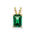 14k 6x4mm Emerald-cut Mount St. Helens Pendant