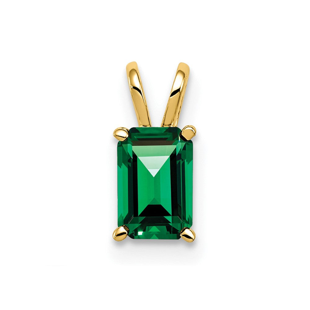 14k 6x4mm Emerald-cut Mount St. Helens Pendant