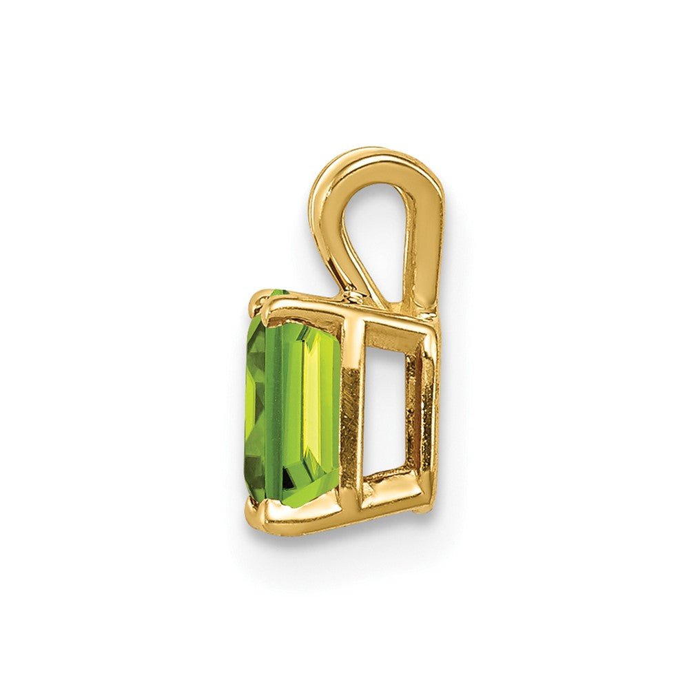 14k 6x4mm Emerald-cut Peridot Pendant