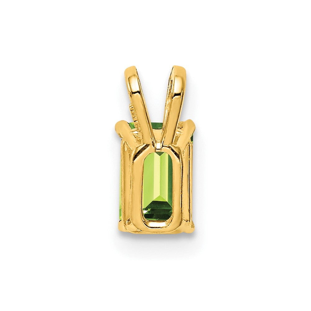 14k 6x4mm Emerald-cut Peridot Pendant