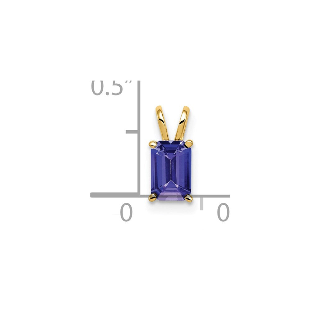 14k 6x4mm Emerald-cut Tanzanite Pendant