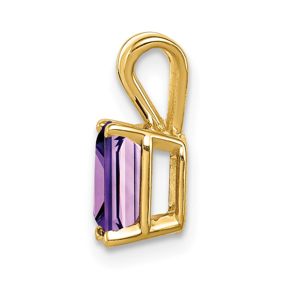14k 7x5mm Emerald-cut Amethyst Pendant