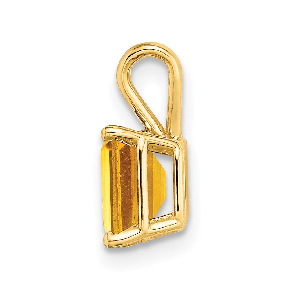 14k 7x5mm Emerald-cut Citrine Pendant