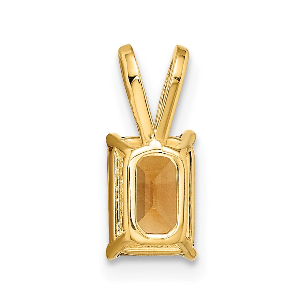 14k 7x5mm Emerald-cut Citrine Pendant