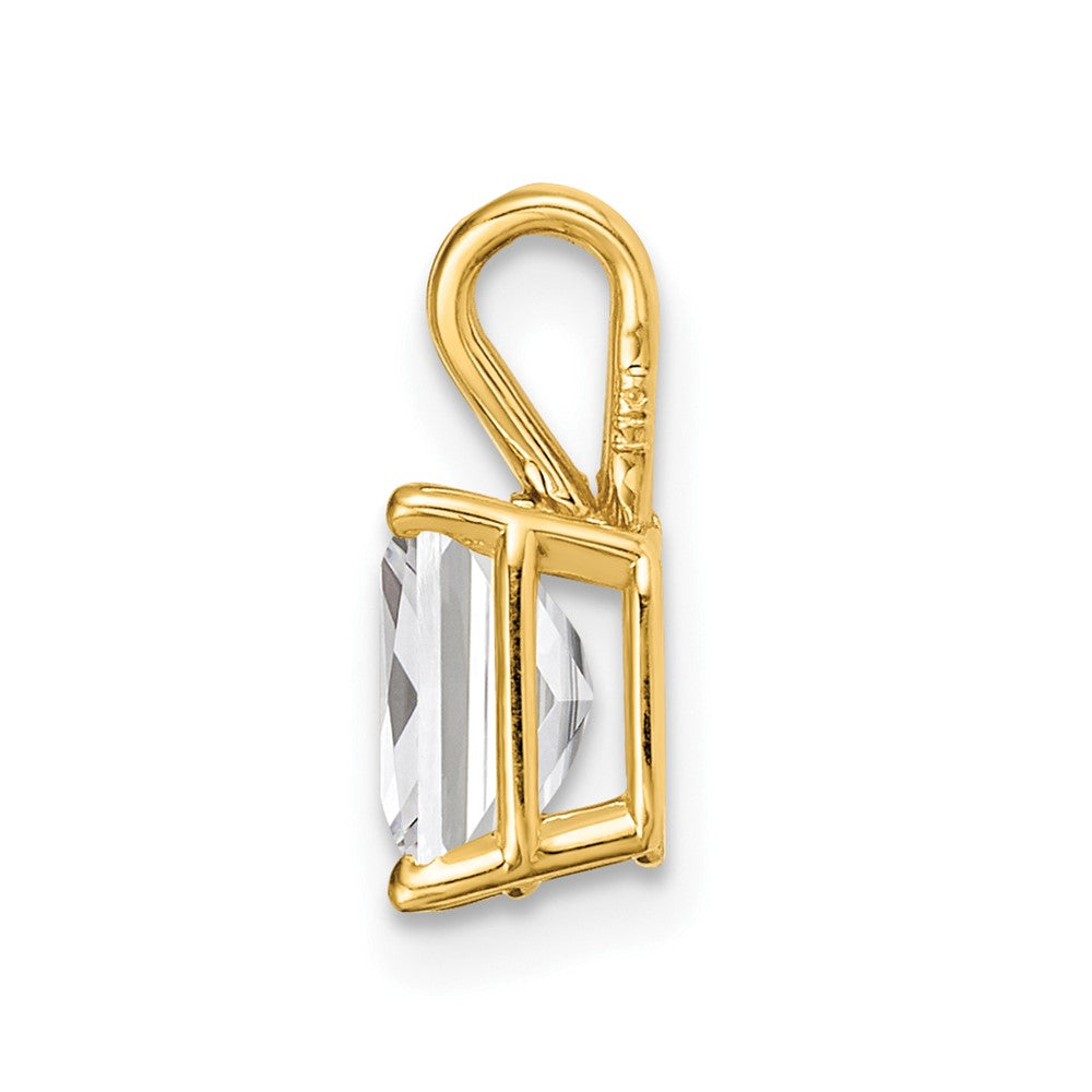 14k 7x5mm Emerald-cut Cubic Zirconia Pendant