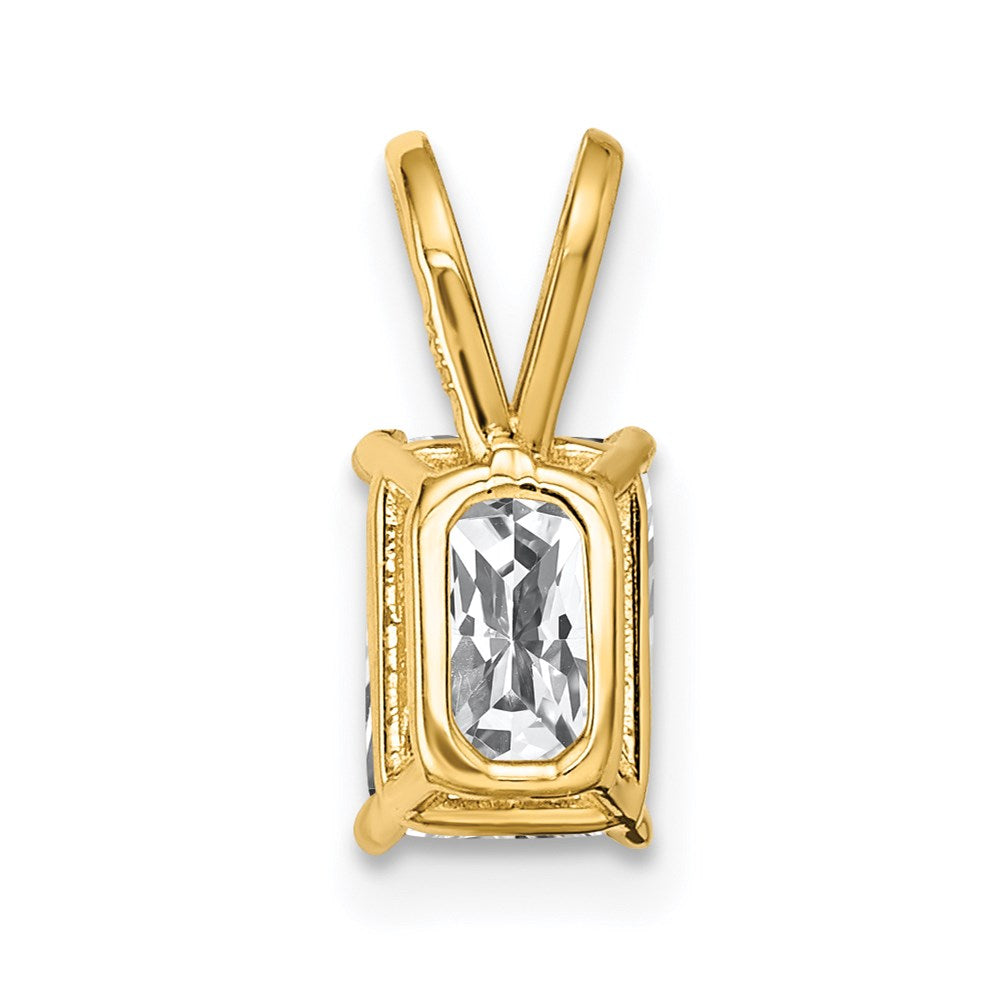 14k 7x5mm Emerald-cut Cubic Zirconia Pendant