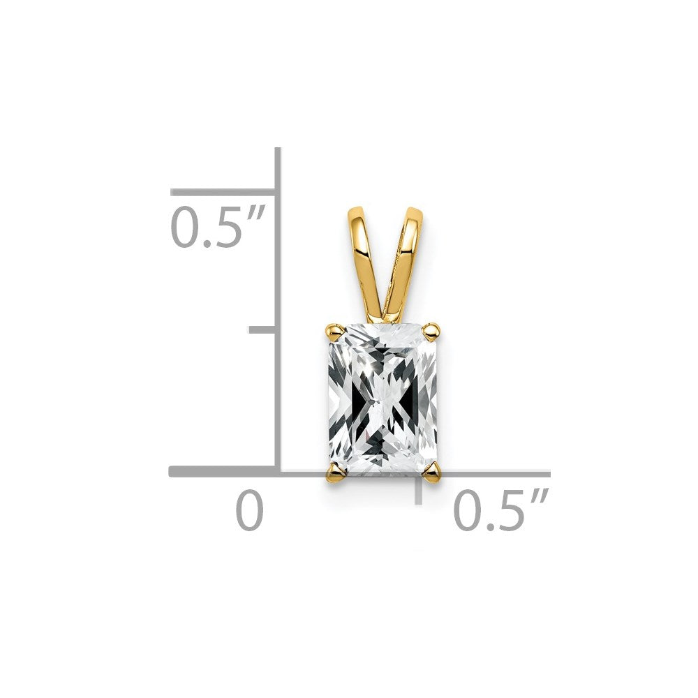 14k 7x5mm Emerald-cut Cubic Zirconia Pendant