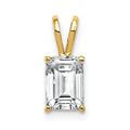14k 7x5mm Emerald-cut Cubic Zirconia Pendant