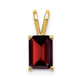 14k 7x5mm Emerald-cut Garnet Pendant