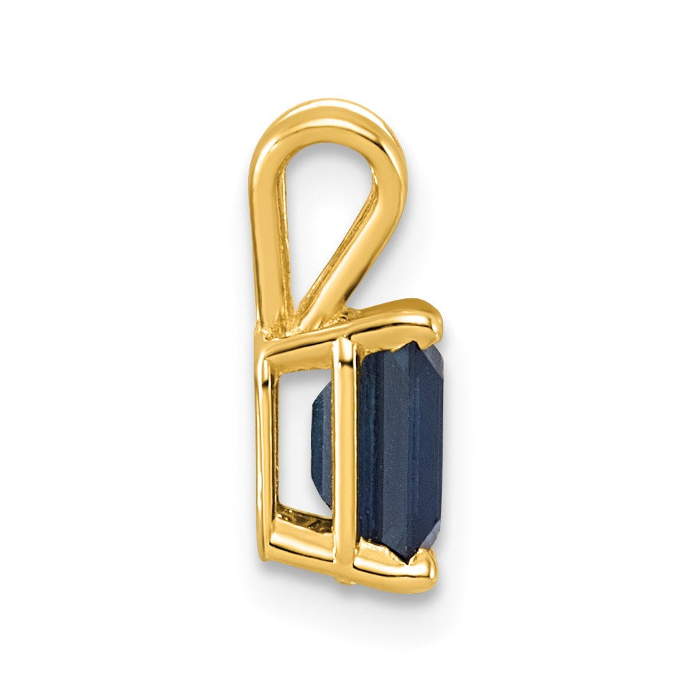 14k 7x5mm Emerald-cut Sapphire Pendant