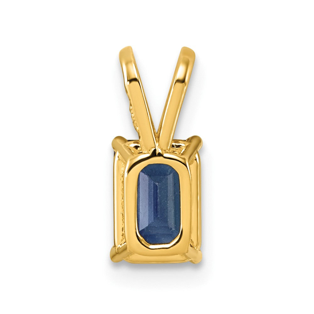 14k 7x5mm Emerald-cut Sapphire Pendant