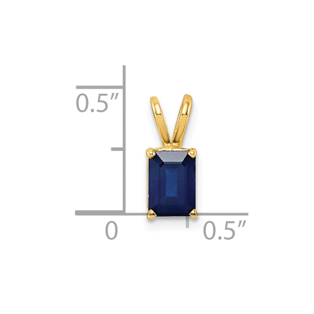 14k 7x5mm Emerald-cut Sapphire Pendant