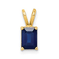 14k 7x5mm Emerald-cut Sapphire Pendant