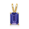 14k 7x5mm Emerald-cut Tanzanite Pendant