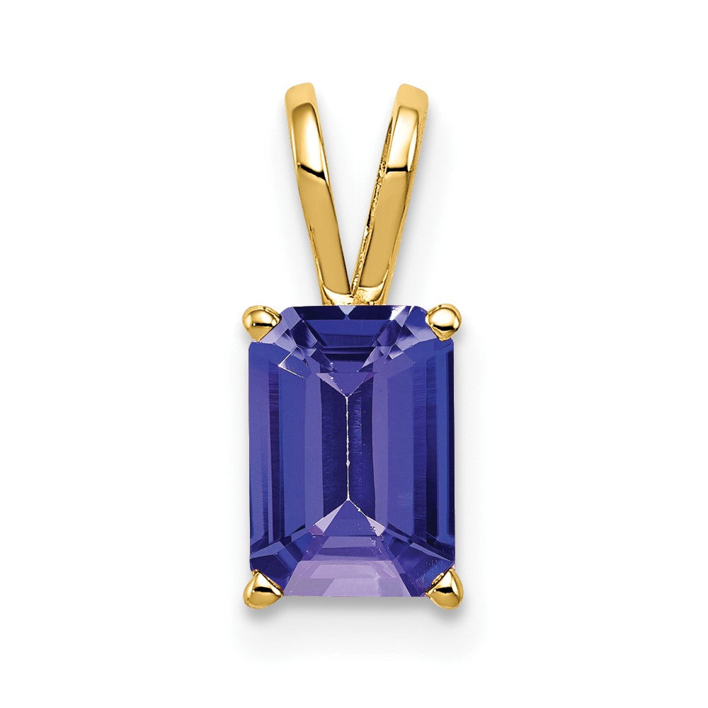 14k 7x5mm Emerald-cut Tanzanite Pendant