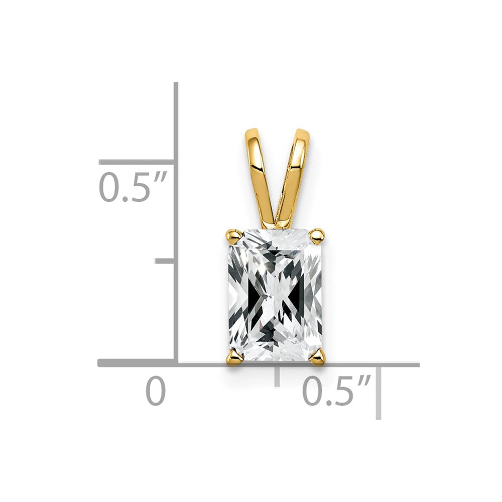 14k 8x6mm Emerald-cut Cubic Zirconia Pendant
