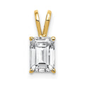 14k 8x6mm Emerald-cut Cubic Zirconia Pendant
