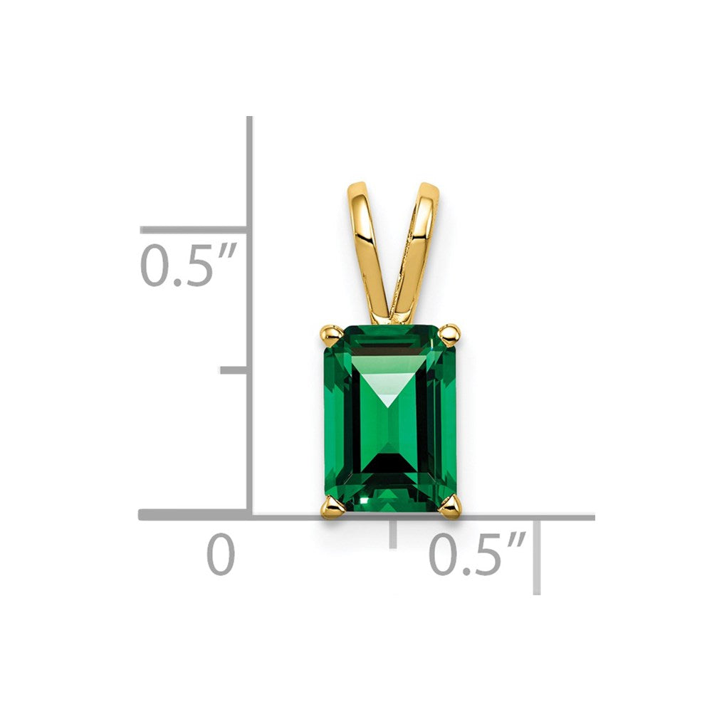14k 8x6mm Emerald-cut Mount St. Helens Pendant