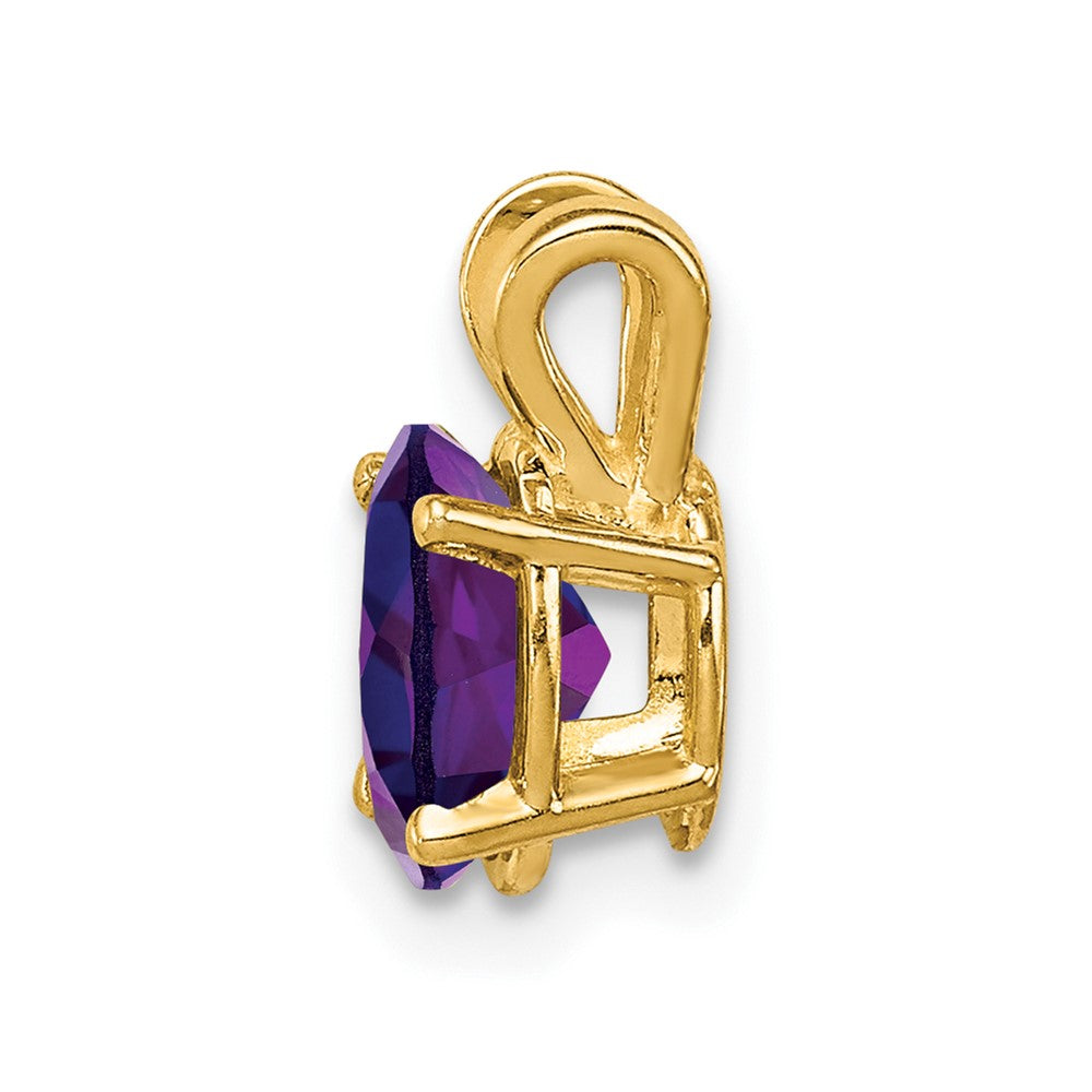 14k 7x5mm Oval Amethyst Pendant