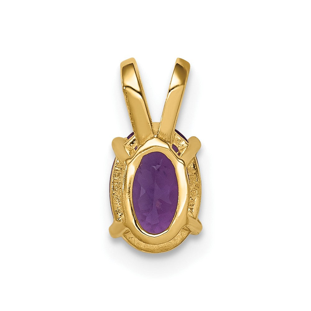 14k 7x5mm Oval Amethyst Pendant