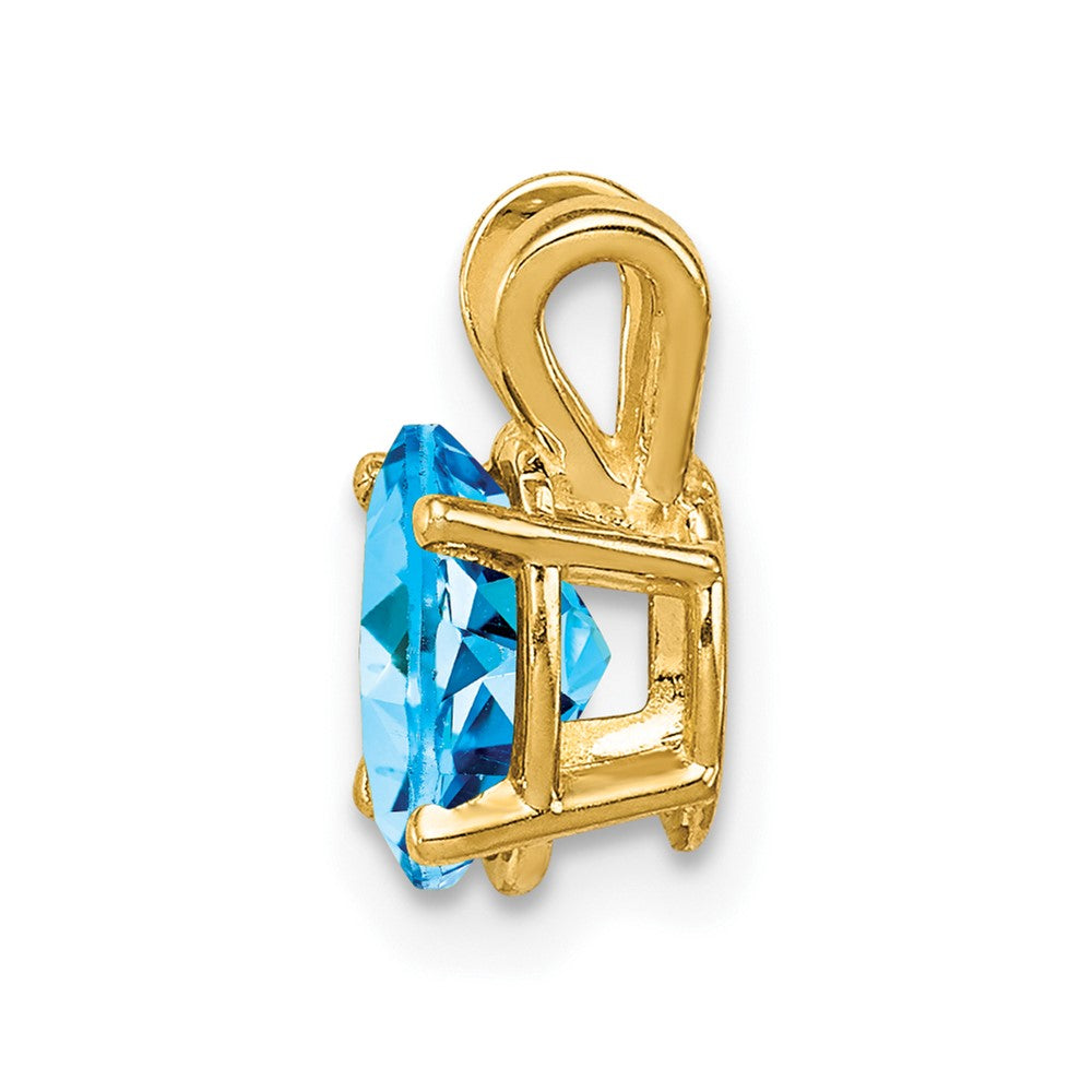 14k 7x5mm Oval Blue Topaz Pendant