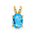 14k 7x5mm Oval Blue Topaz Pendant